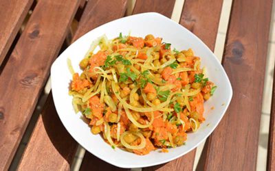Süßkartoffel-Salat mit Kichererbsen